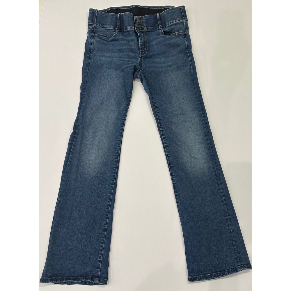 Apt. 9 Womens Bootcut Jeans Size 10 Medium Wash Elastic Waist Denim Pants